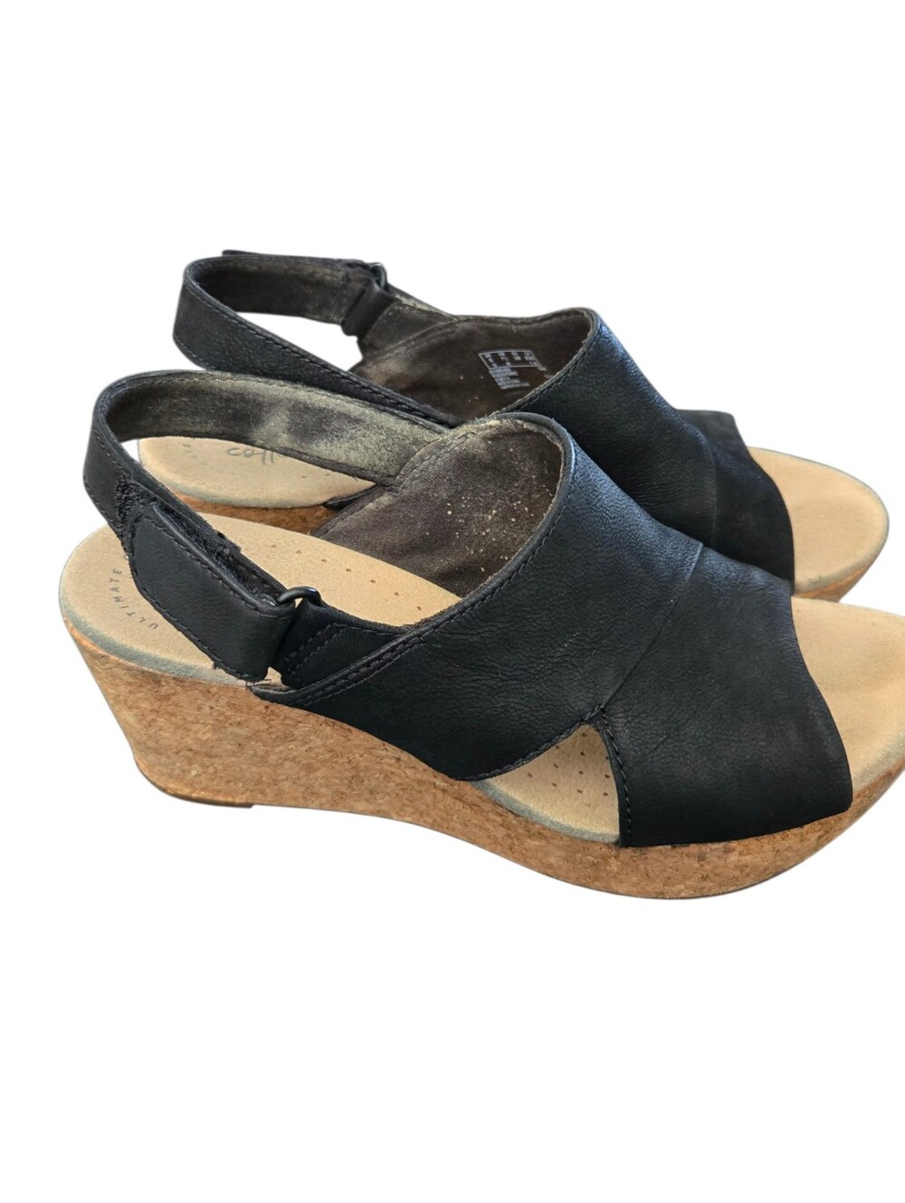 Clarks Black Leather Slingback Sandals - Picture 3 of 8